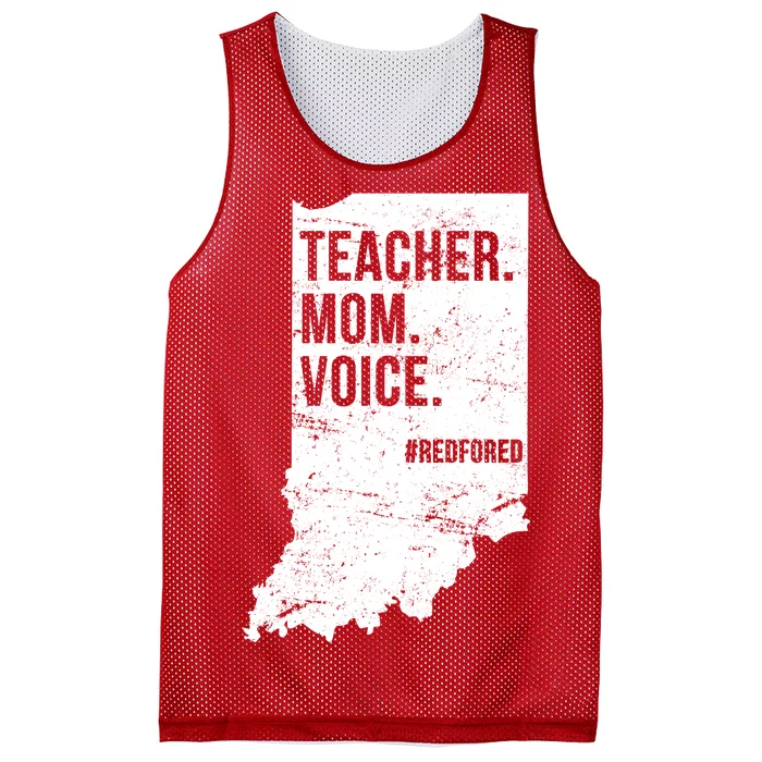 Indiana Teachers Red For Ed Mom Voice Mesh Reversible Basketball Jersey Tank