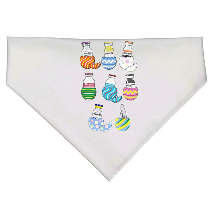 Icu Nurse Easter Eggs Funny Gift School Nursing Gift USA-Made Doggie Bandana