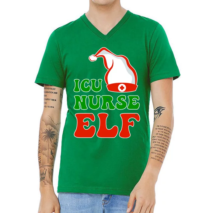 ICU Nurse Elf V-Neck T-Shirt