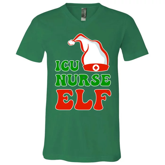 ICU Nurse Elf V-Neck T-Shirt