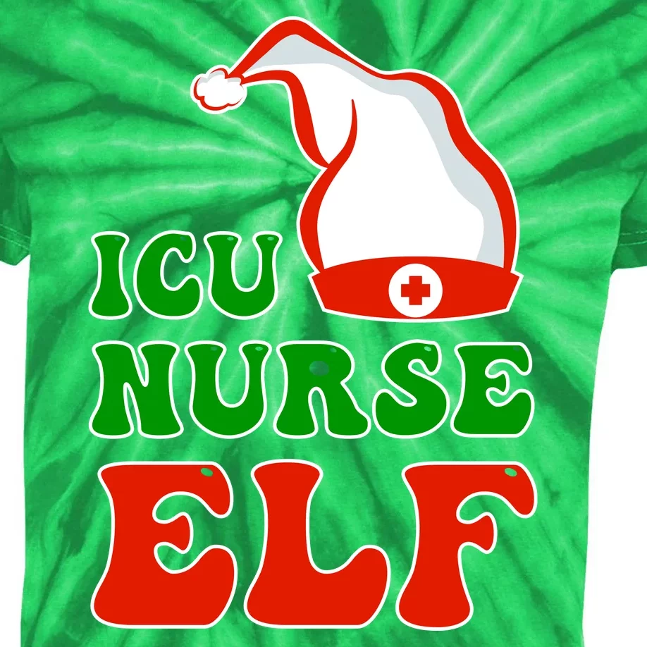 ICU Nurse Elf Kids Tie-Dye T-Shirt