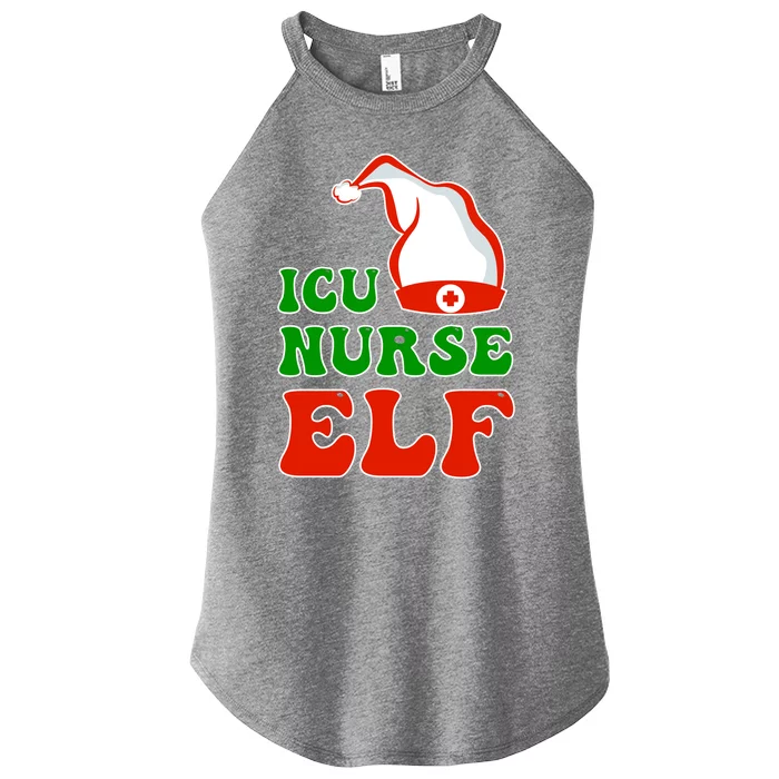 ICU Nurse Elf Women’s Perfect Tri Rocker Tank