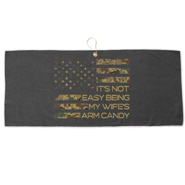 Its Not Easy Being My Wifes Arm Candy Large Microfiber Waffle Golf Towel