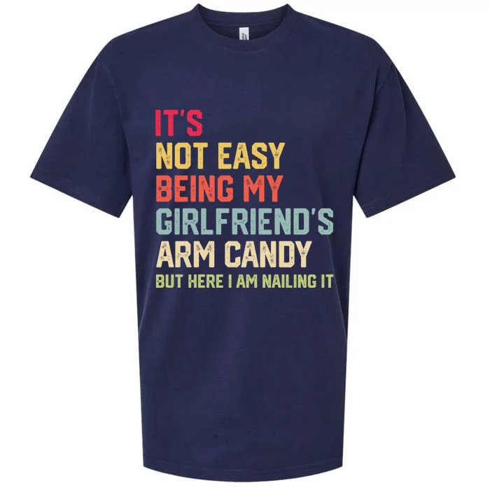 Its Not Easy Being My Girlfriends Arm Candy Retro Sueded Cloud Jersey T-Shirt