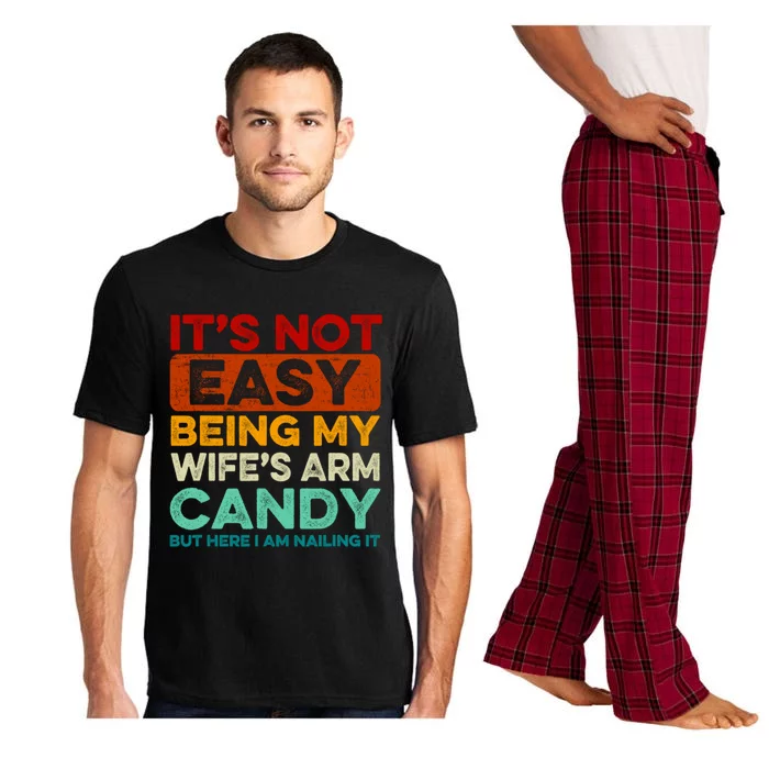 It's Not Easy Being My Wifes Arm Candy Husband Funny Vintage Pajama Set