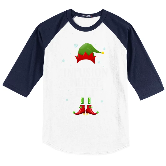 Infusion Nurse Elf Xmas Funny Family Matching Christmas Gift Baseball Sleeve Shirt