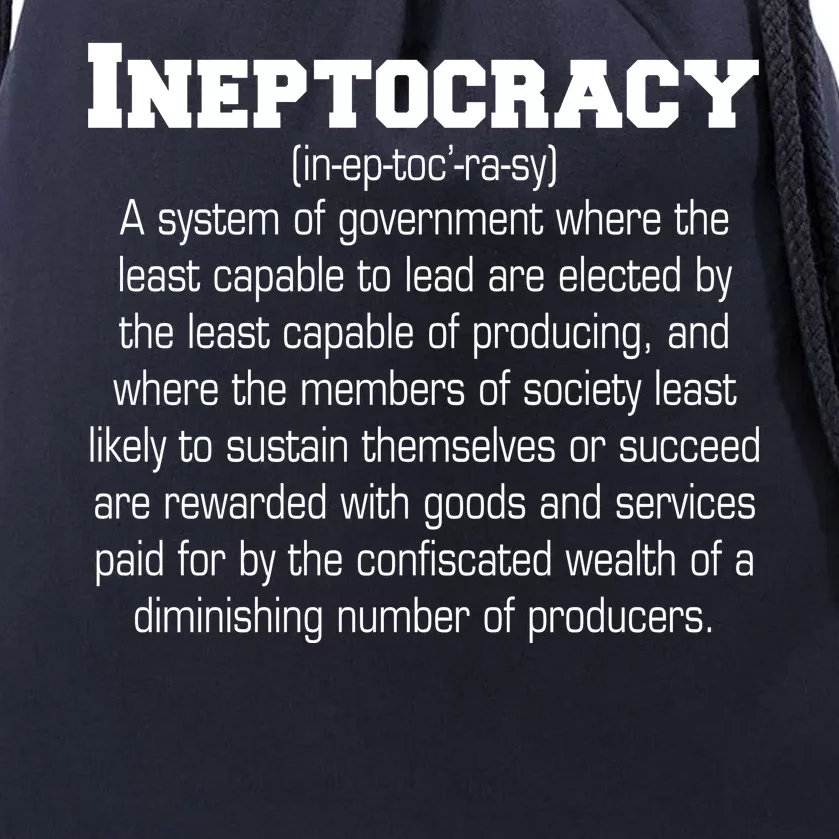 Ineptocracy Definition Drawstring Bag