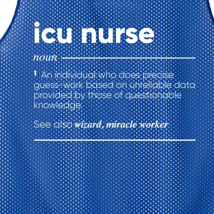 Icu Nurse Funny Definition Gift Mesh Reversible Basketball Jersey Tank