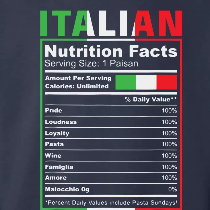 Italian Nutrition Facts Italiano Italy Pride Italian Flag Toddler Hoodie