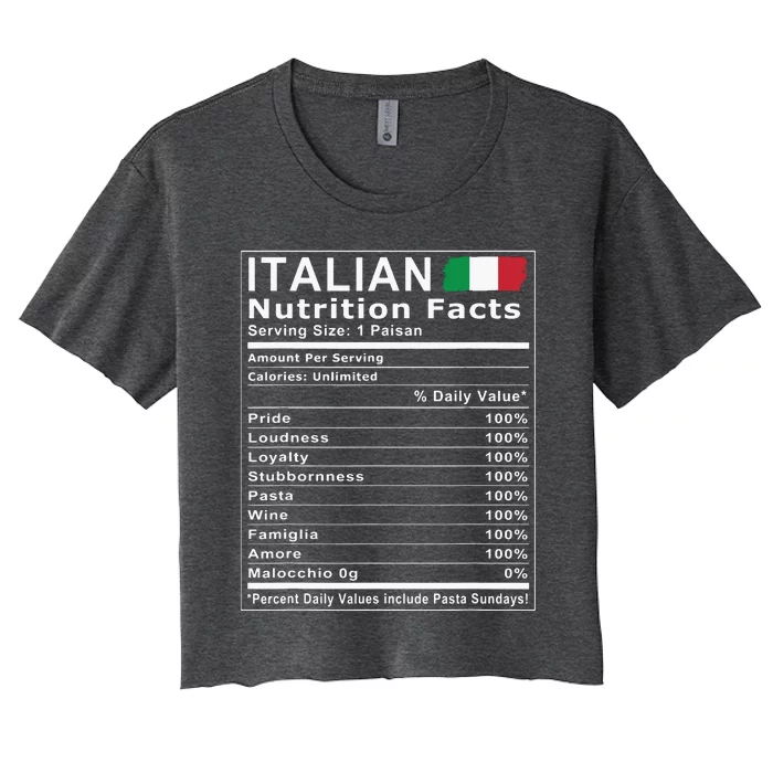 Italian Nutrition Facts Women's Crop Top Tee