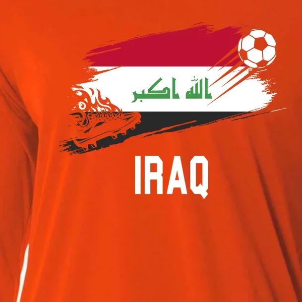 Iraq National Football Soccer Team Flag Cooling Performance Long Sleeve Crew