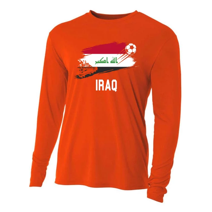 Iraq National Football Soccer Team Flag Cooling Performance Long Sleeve Crew