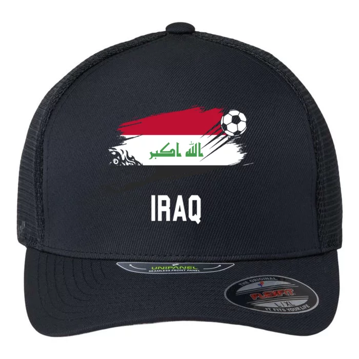 Iraq National Football Soccer Team Flag Flexfit Unipanel Trucker Cap