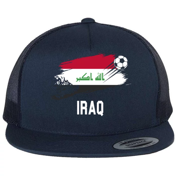 Iraq National Football Soccer Team Flag Flat Bill Trucker Hat