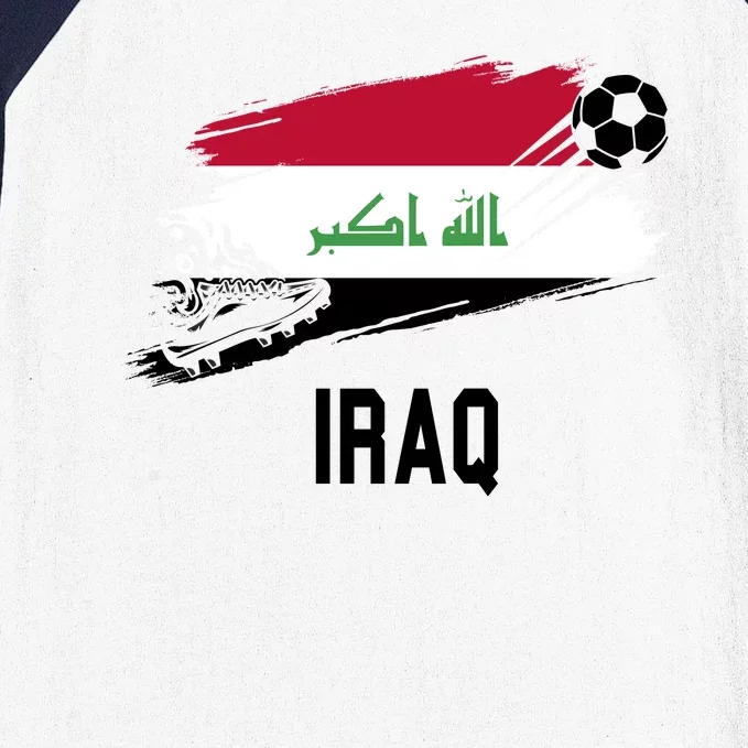 Iraq National Football Soccer Team Flag Baseball Sleeve Shirt