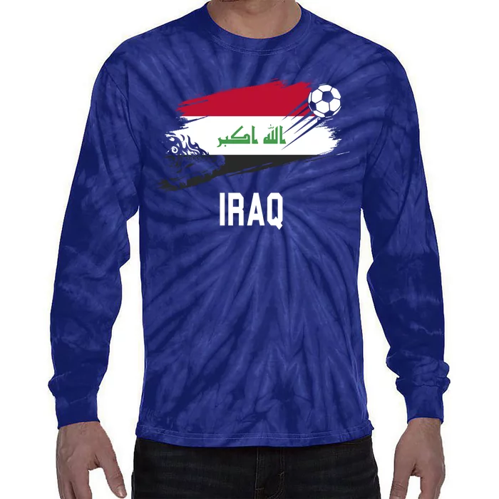 Iraq National Football Soccer Team Flag Tie-Dye Long Sleeve Shirt