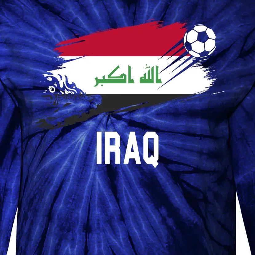 Iraq National Football Soccer Team Flag Tie-Dye Long Sleeve Shirt