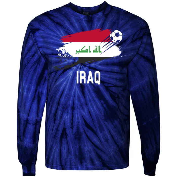 Iraq National Football Soccer Team Flag Tie-Dye Long Sleeve Shirt