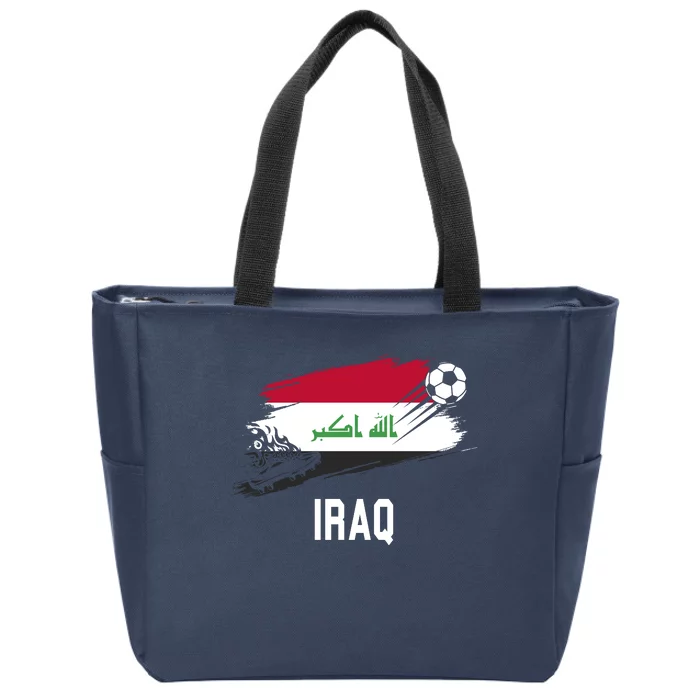 Iraq National Football Soccer Team Flag Zip Tote Bag