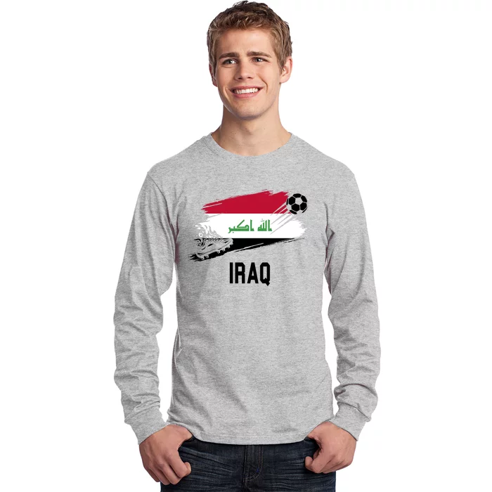 Iraq National Football Soccer Team Flag Long Sleeve Shirt