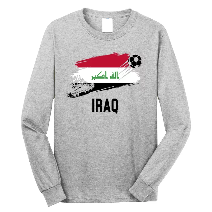 Iraq National Football Soccer Team Flag Long Sleeve Shirt