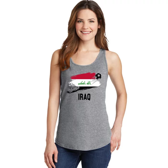 Iraq National Football Soccer Team Flag Ladies Essential Tank