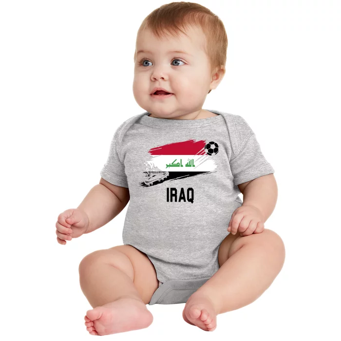 Iraq National Football Soccer Team Flag Baby Bodysuit