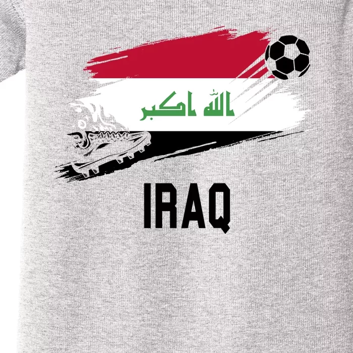 Iraq National Football Soccer Team Flag Baby Bodysuit