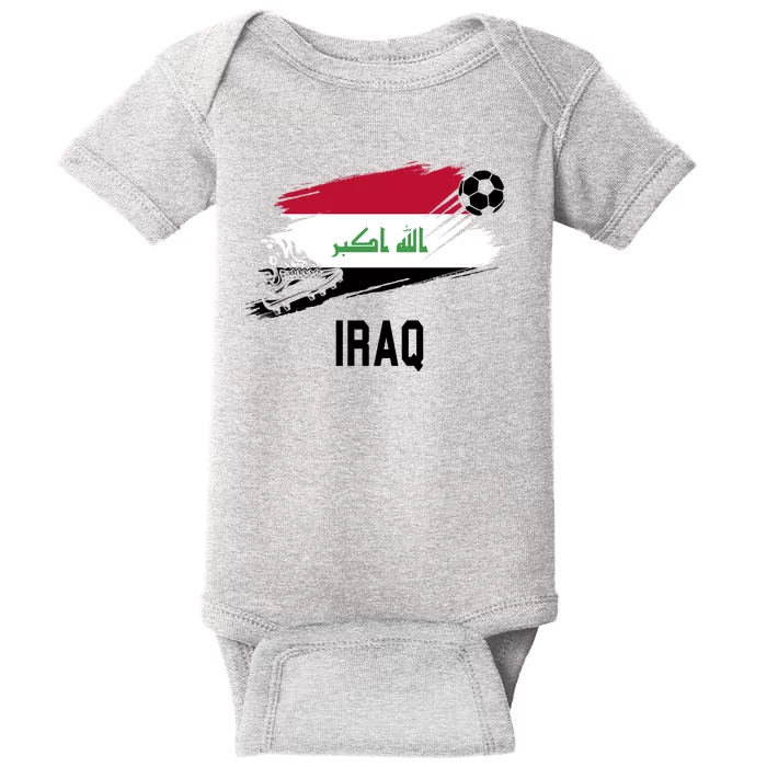 Iraq National Football Soccer Team Flag Baby Bodysuit