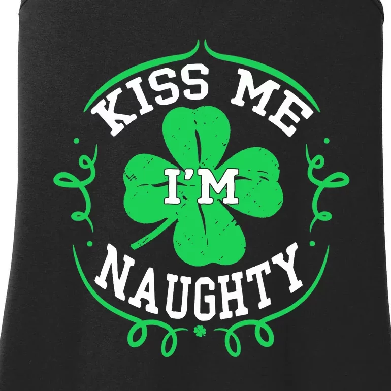 I'm Naughty Fun St Patricks Day Wo Shamrock Ladies Essential Tank