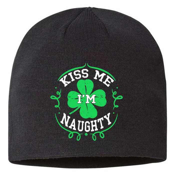 I'm Naughty Fun St Patricks Day Wo Shamrock 8 1/2in Sustainable Knit Beanie