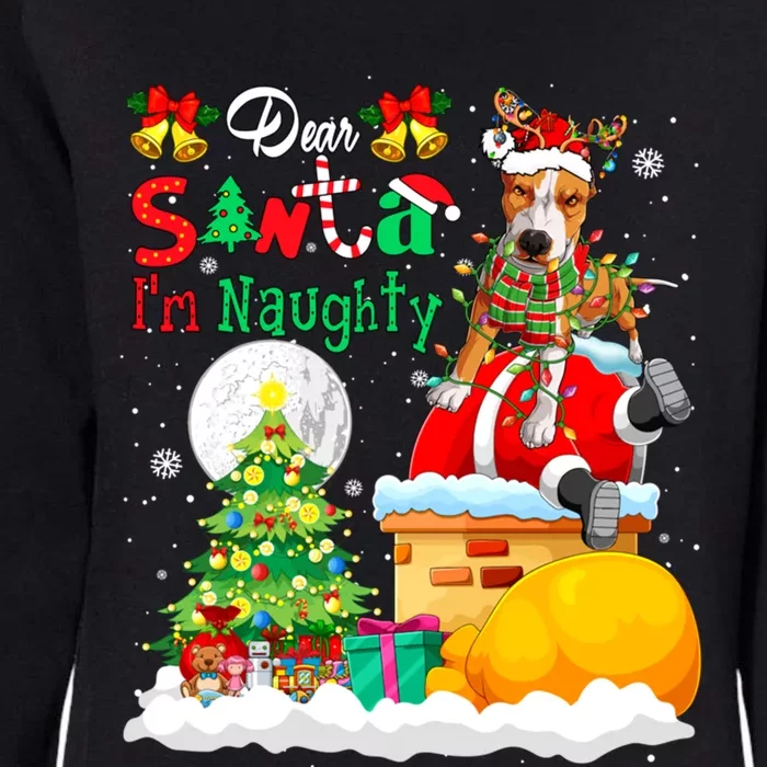 IM Naughty Funny Joke Xmas Santa Reindeer Pit Bull Owner Funny Gift Womens California Wash Sweatshirt