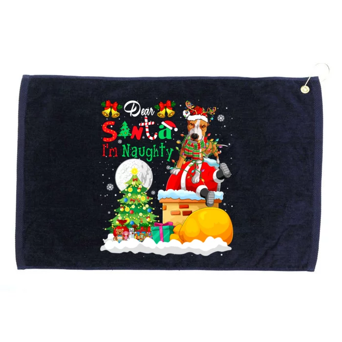 IM Naughty Funny Joke Xmas Santa Reindeer Pit Bull Owner Funny Gift Grommeted Golf Towel