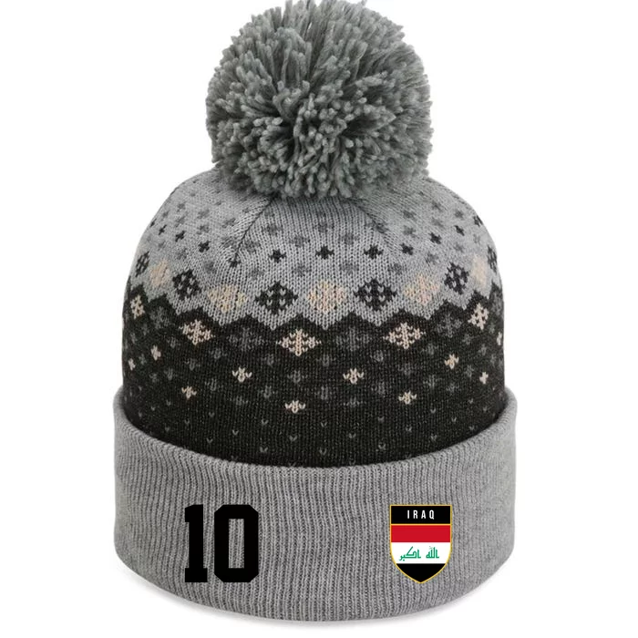 Iraq Nation Football Soccer 10 Jersey The Baniff Cuffed Pom Beanie