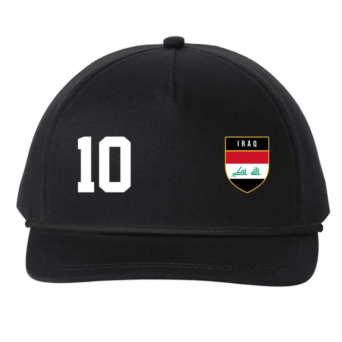 Iraq Nation Football Soccer 10 Jersey Snapback Five-Panel Rope Hat