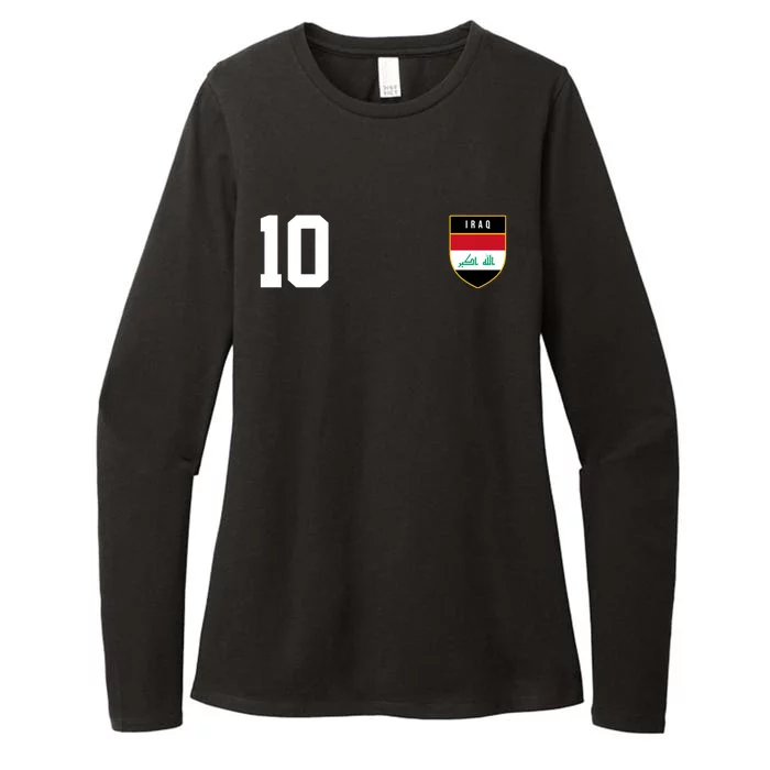 Iraq Nation Football Soccer 10 Jersey Womens CVC Long Sleeve Shirt