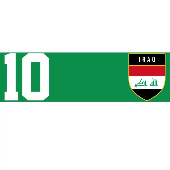 Iraq Nation Football Soccer 10 Jersey Bumper Sticker