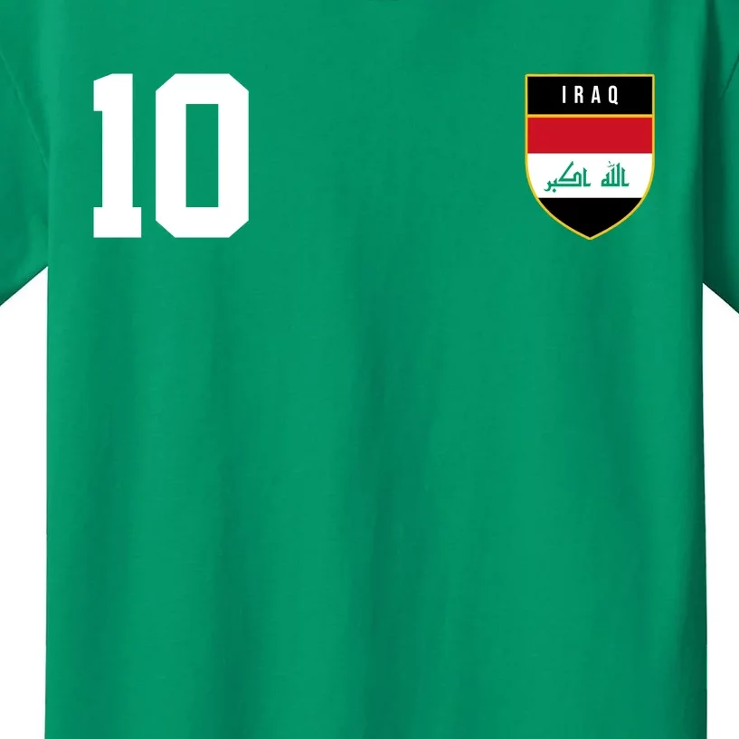 Iraq Nation Football Soccer 10 Jersey Kids T-Shirt