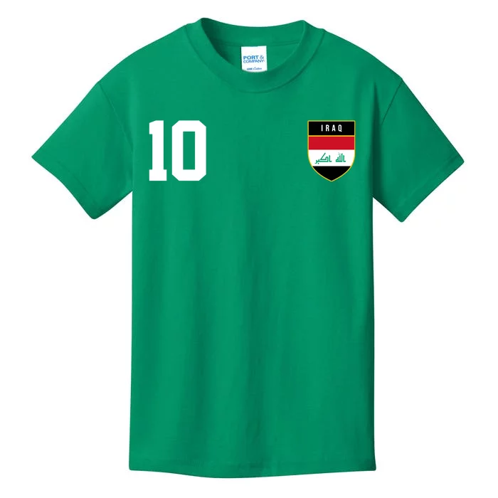 Iraq Nation Football Soccer 10 Jersey Kids T-Shirt