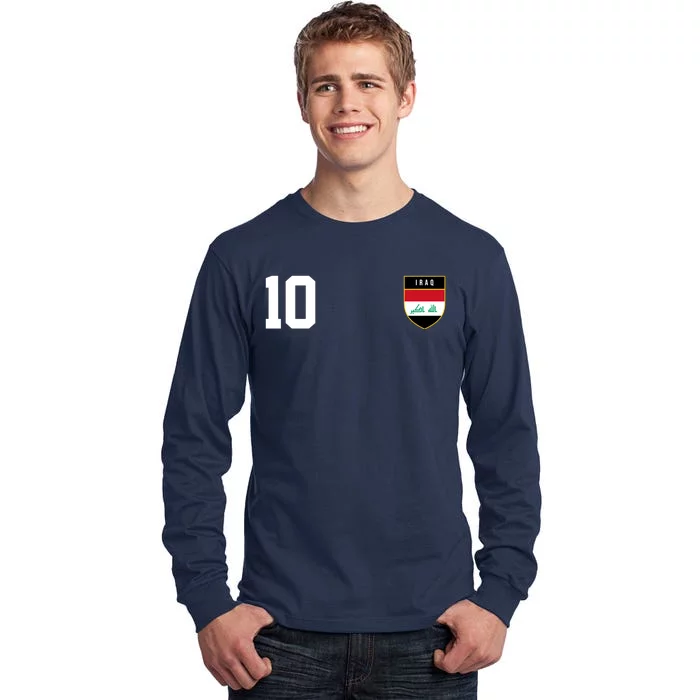 Iraq Nation Football Soccer 10 Jersey Tall Long Sleeve T-Shirt