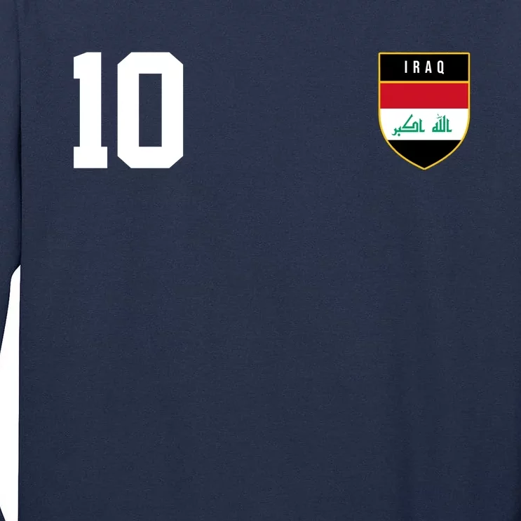 Iraq Nation Football Soccer 10 Jersey Tall Long Sleeve T-Shirt