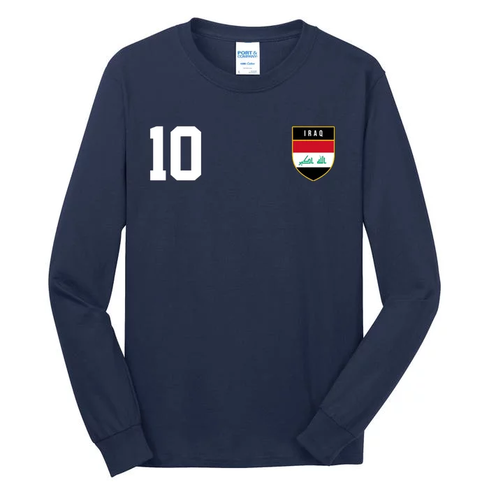 Iraq Nation Football Soccer 10 Jersey Tall Long Sleeve T-Shirt