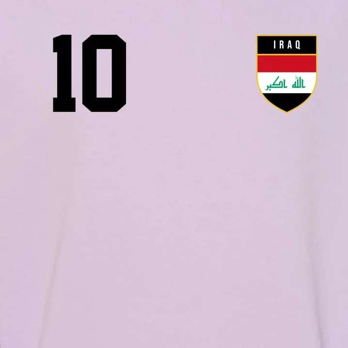 Iraq Nation Football Soccer 10 Jersey Garment-Dyed Sweatshirt