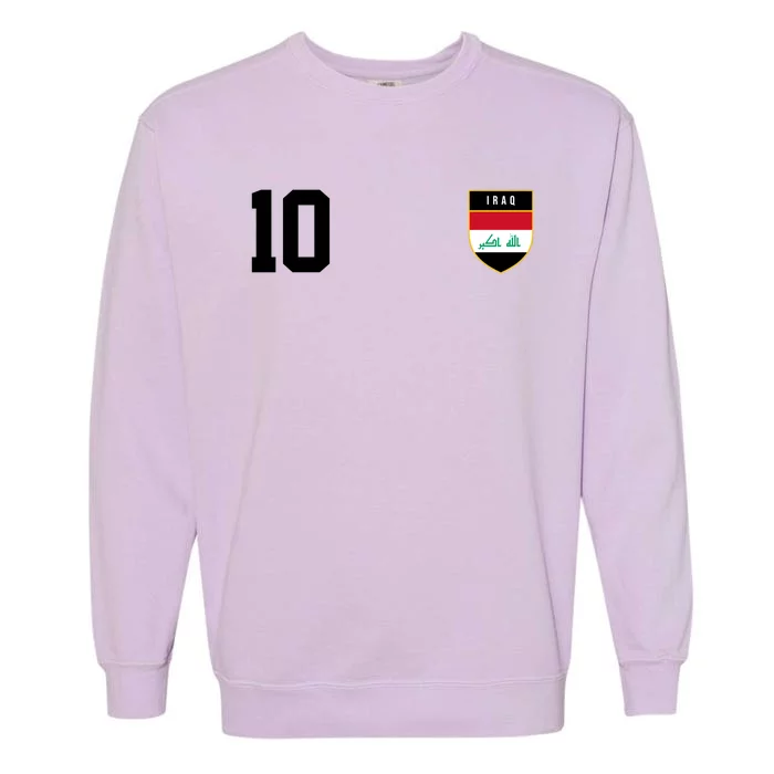 Iraq Nation Football Soccer 10 Jersey Garment-Dyed Sweatshirt