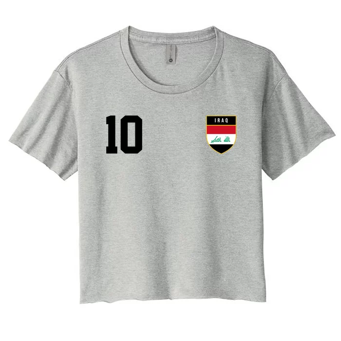 Iraq Nation Football Soccer 10 Jersey Women's Crop Top Tee