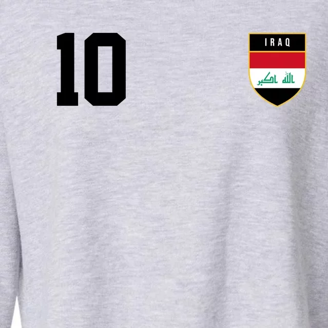 Iraq Nation Football Soccer 10 Jersey Cropped Pullover Crew