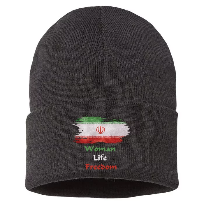 Iran National Flag, Woman, Life, Freedom Sustainable Knit Beanie