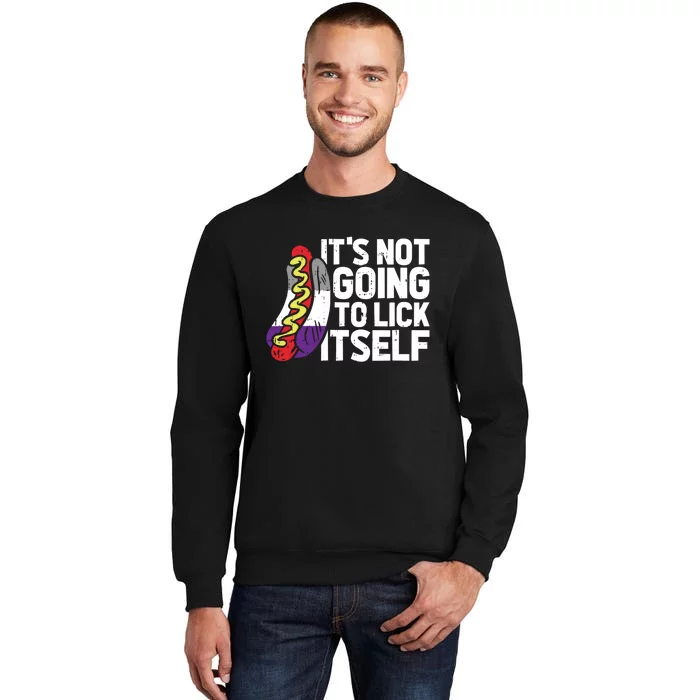 Its Not Going To Lick Itself Lgbtq Asexual Pride Tall Sweatshirt