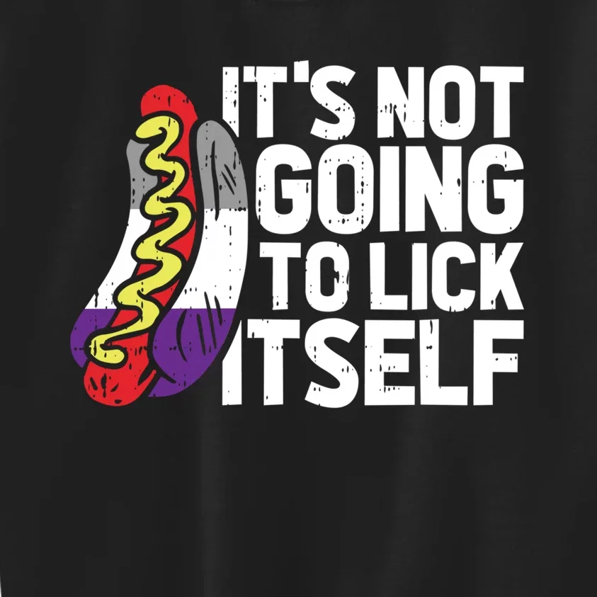 Its Not Going To Lick Itself Lgbtq Asexual Pride Kids Sweatshirt