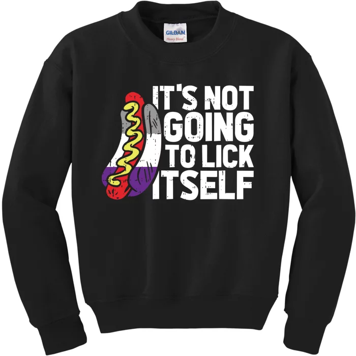 Its Not Going To Lick Itself Lgbtq Asexual Pride Kids Sweatshirt